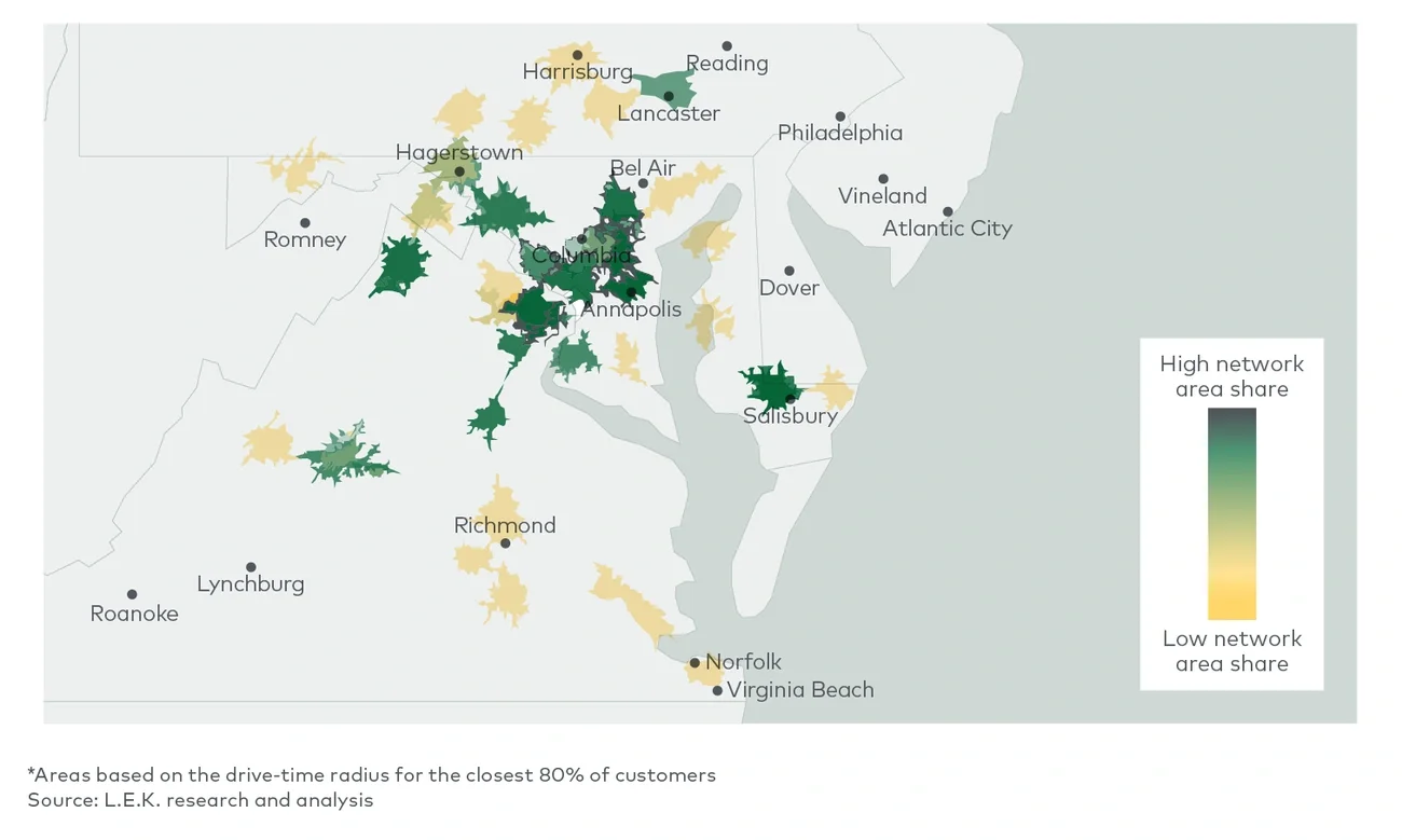 map of market share