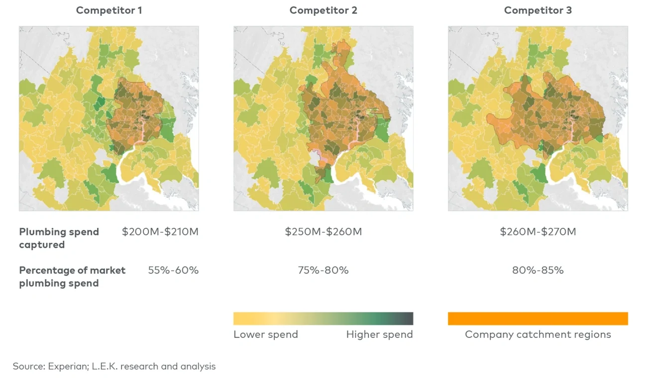 Locating branches in higher-spend areas 