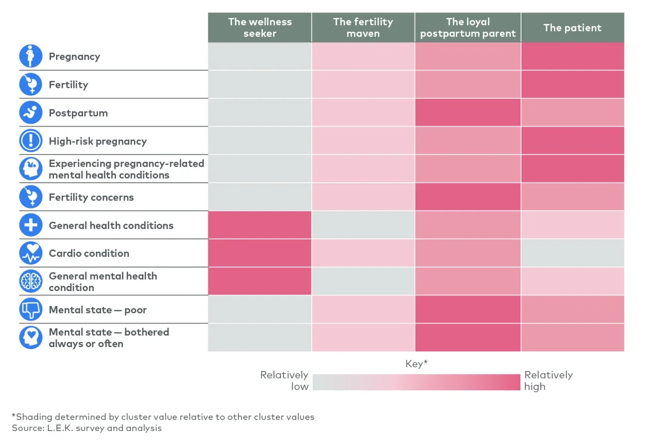 Top 4 key personas of women’s health consumers    