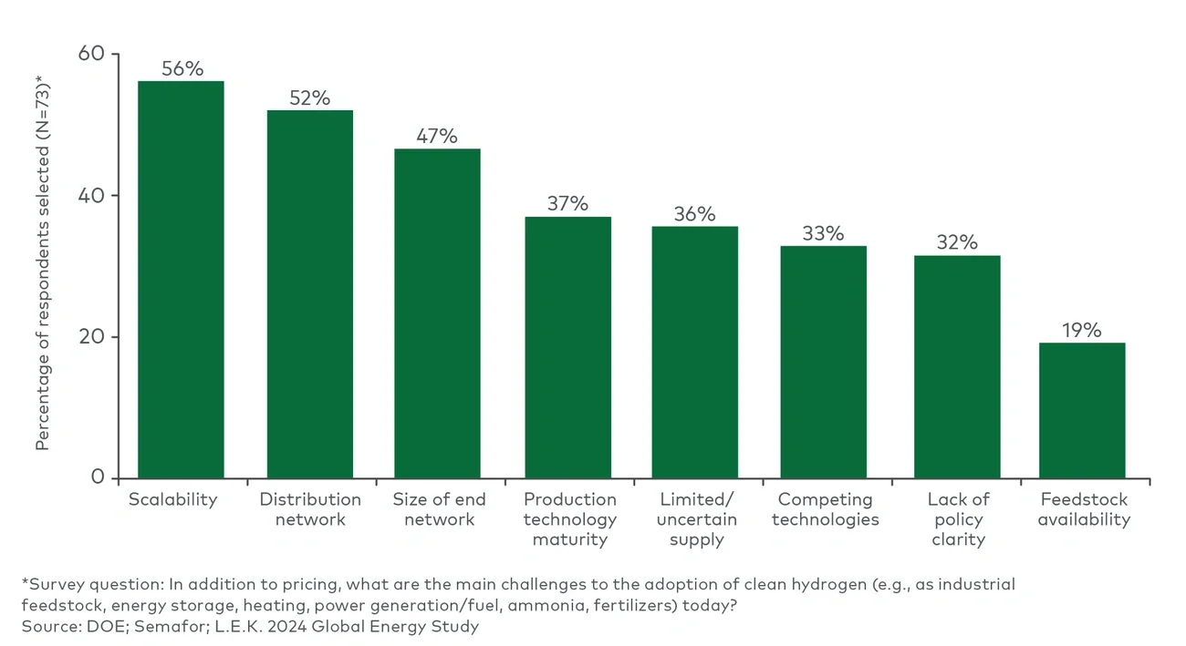 Challenges to clean hydrogen adoption