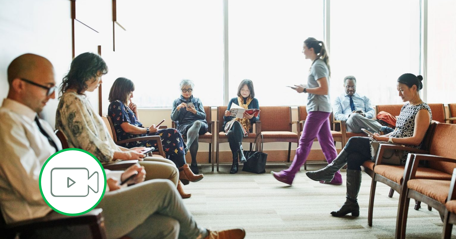 multiple patients in healthcare waiting room