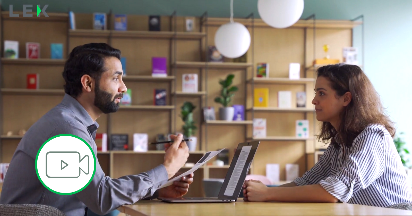 two colleagues chatting