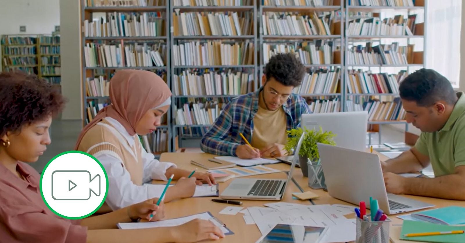 students studying